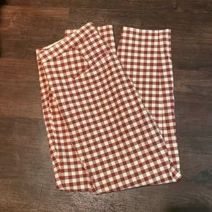Maroon gingham pants